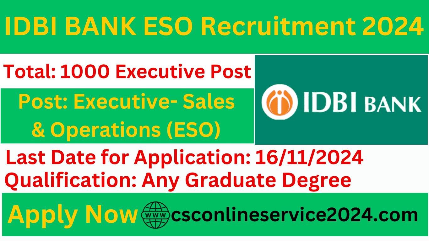 IDBI BANK ESO Recruitment 2024