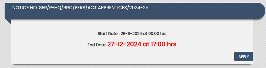 South Eastern Railway Apprenticeship