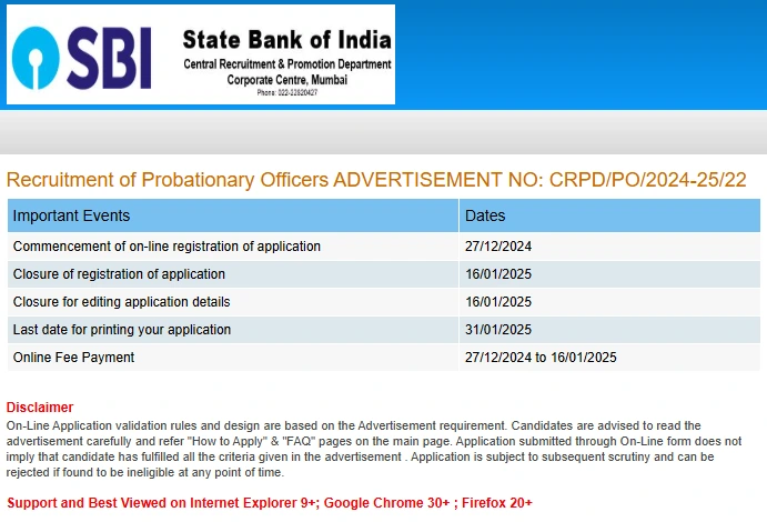 SBI PO Notification 2025 – Apply Online for 600 Posts
