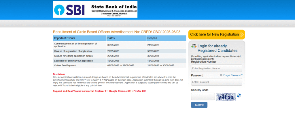 SBI Circle Based Officers