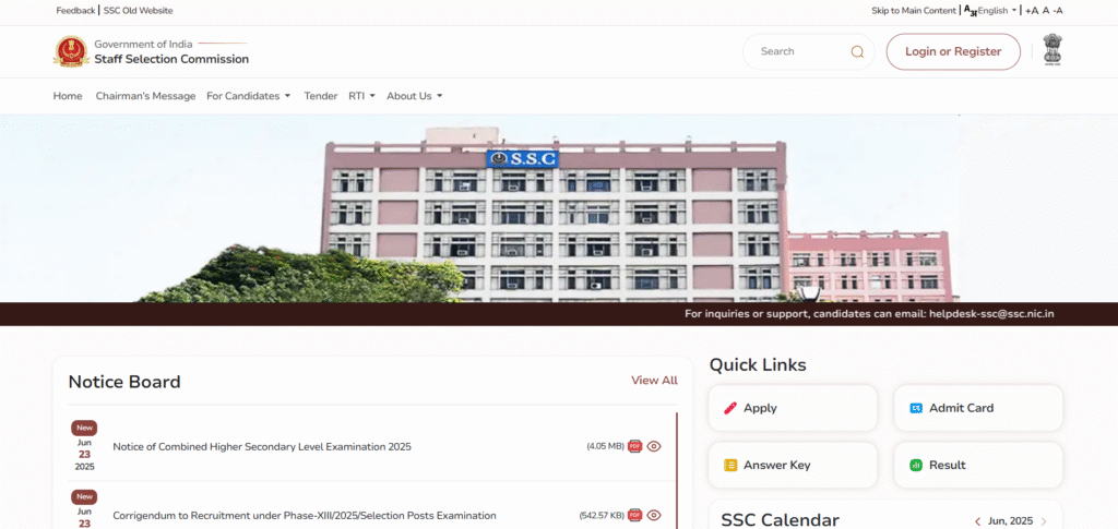 SSC CHSL Recruitment 2025