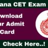 Haryana CET Exam 2025