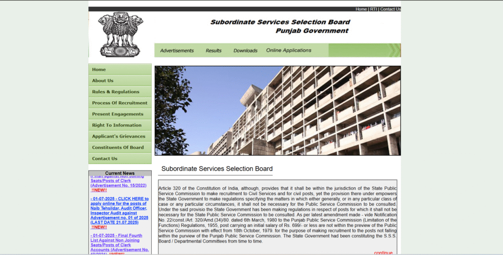 Punjab Subordinate Services Selection