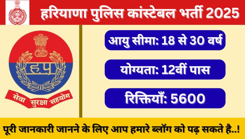 Haryana Police Constable Recruitment 2025