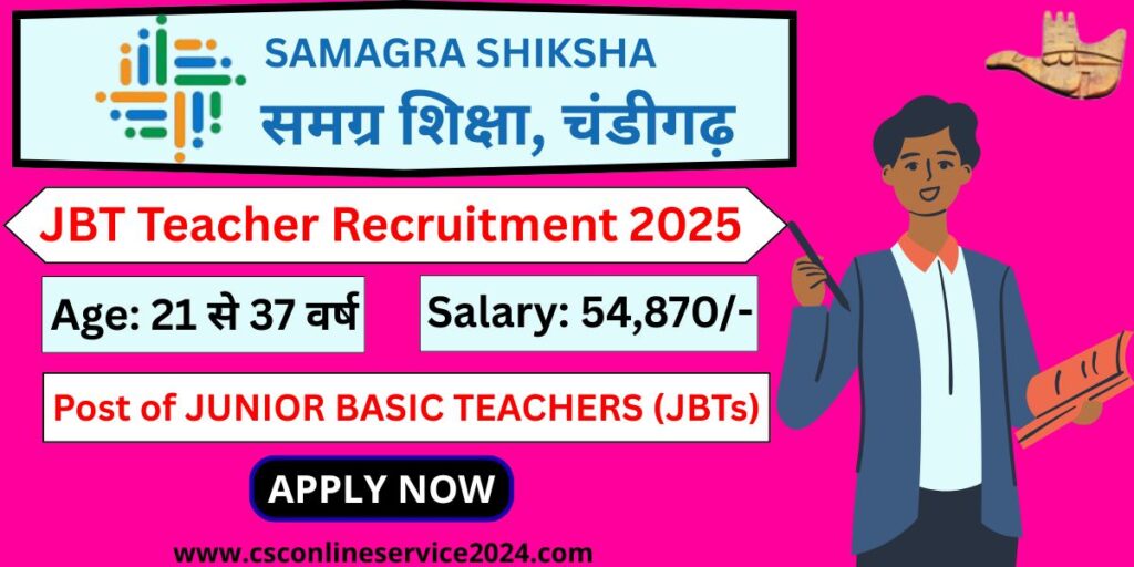 JBT Teacher Chandigarh Recruitment 2025