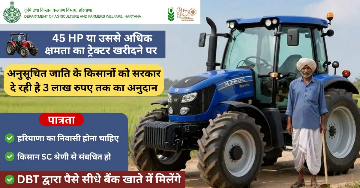 Tractor Subsidy Scheme SB-89 Haryana for SC