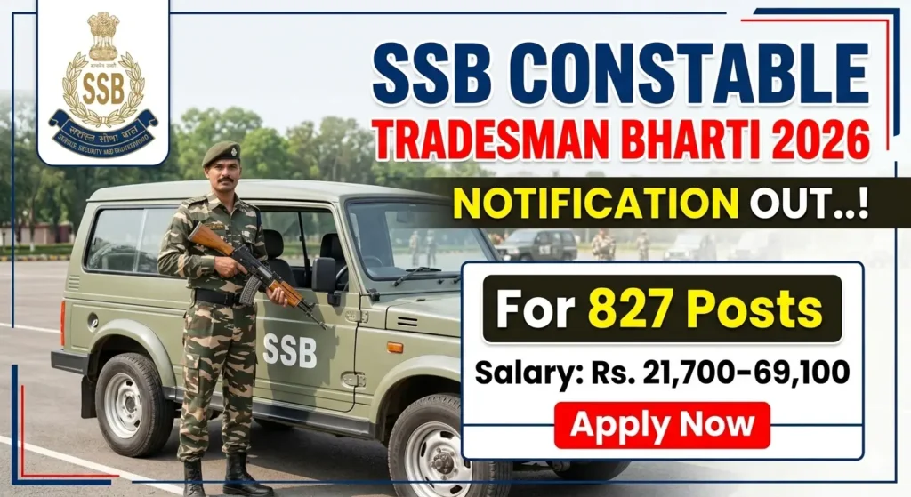 SSB Constable Tradesman Bharti 2026