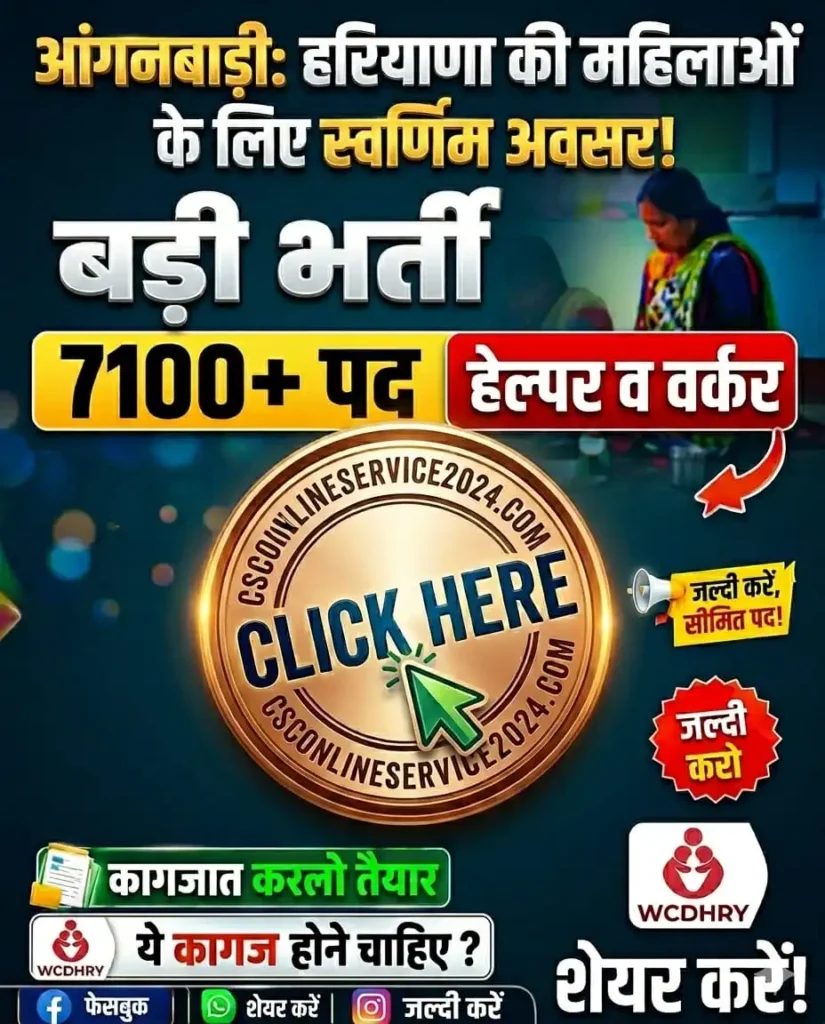 Haryana Anganwadi Bharti 2026