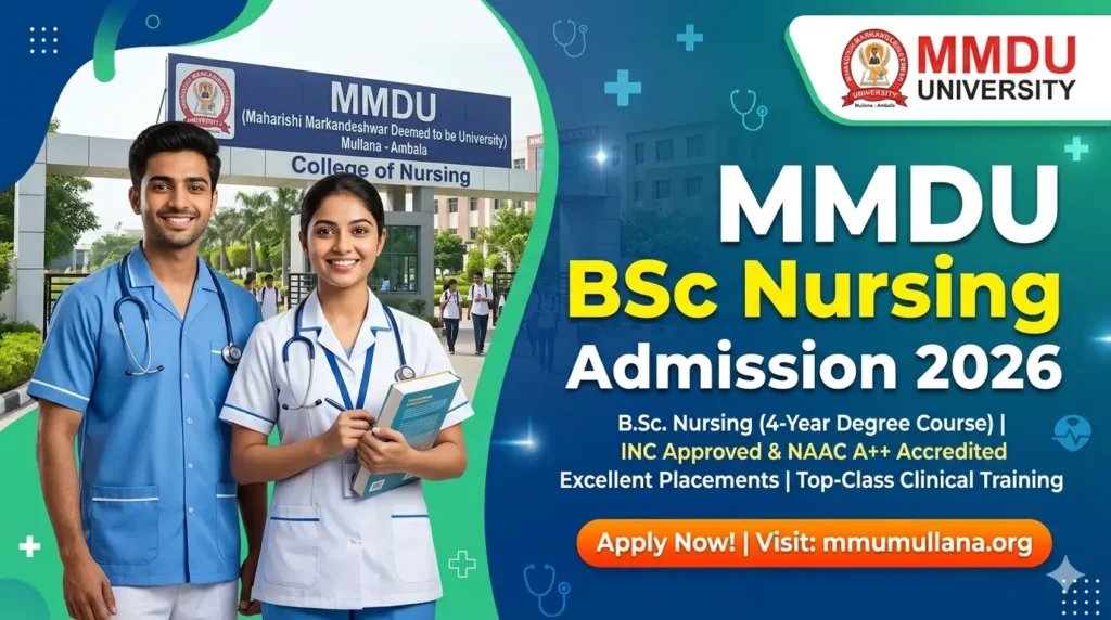 MMDU BSc Nursing Admission 2026