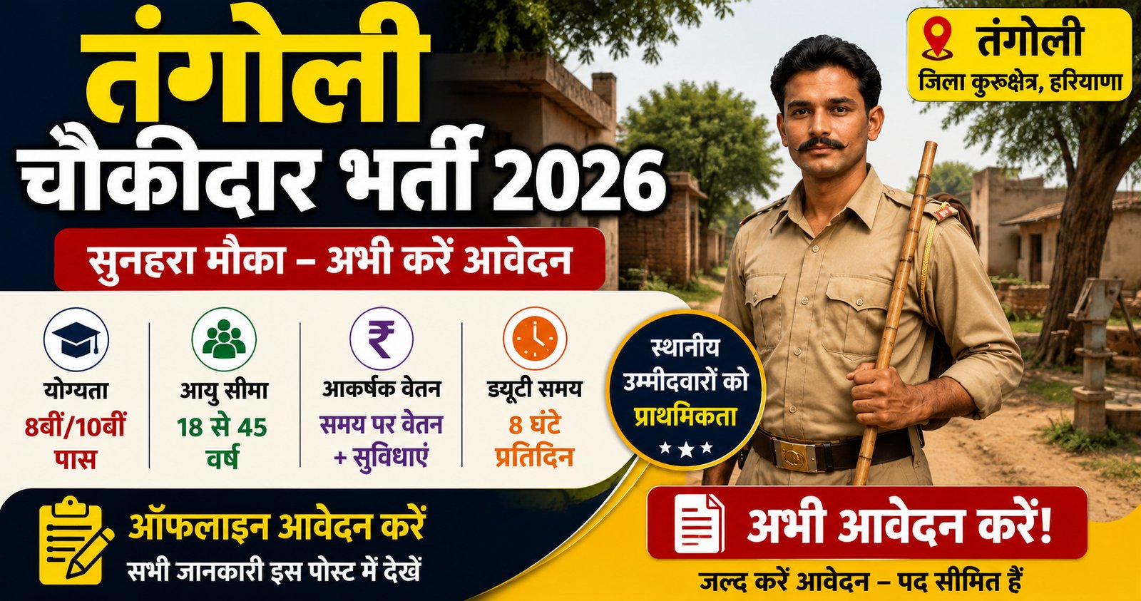 Tangoli Chowkidar Bharti 2026